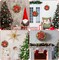 2 Pcs Pre-lit Christmas Wreath with Light for Front Door (Red) 11.81"D x 2.75"W x 11.81"H
